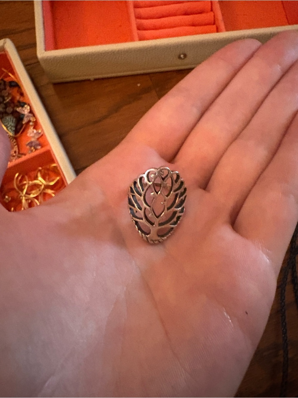 Sterling Silver Leaf Filigree ring